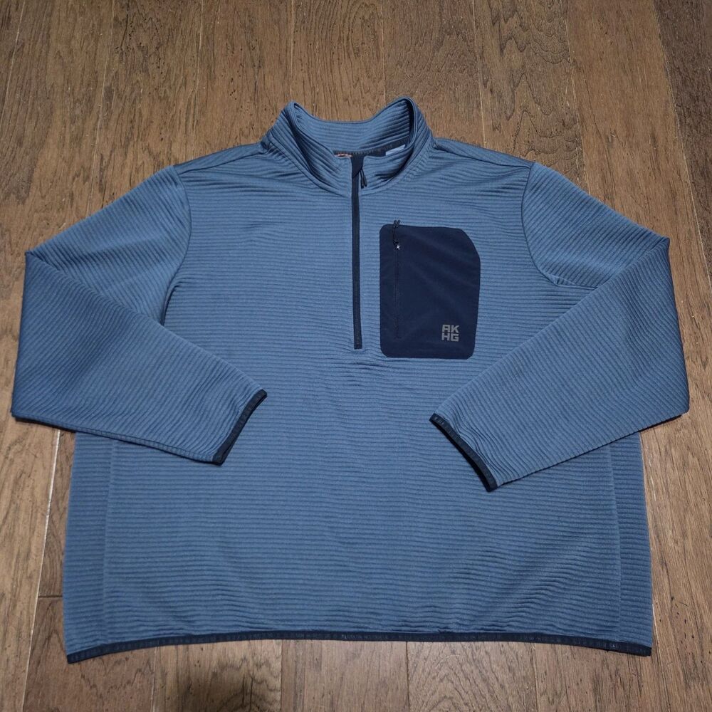 Duluth Alaskan Hardgear Top Mens 3XL Blue Blackburn Pullover 1/4 Zip Ribbed